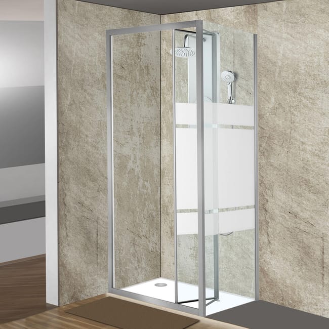 Box Doccia Angolare Con Porta Pieghevole E Lato Fisso Rettangolare Sinque 90 X 80 Cm H 190 Cm In Vetro Temprato Spessore 5 Mm Serigrafato Argento Leroy Merlin Cabina Doccia In Offerta Leroy Merlin