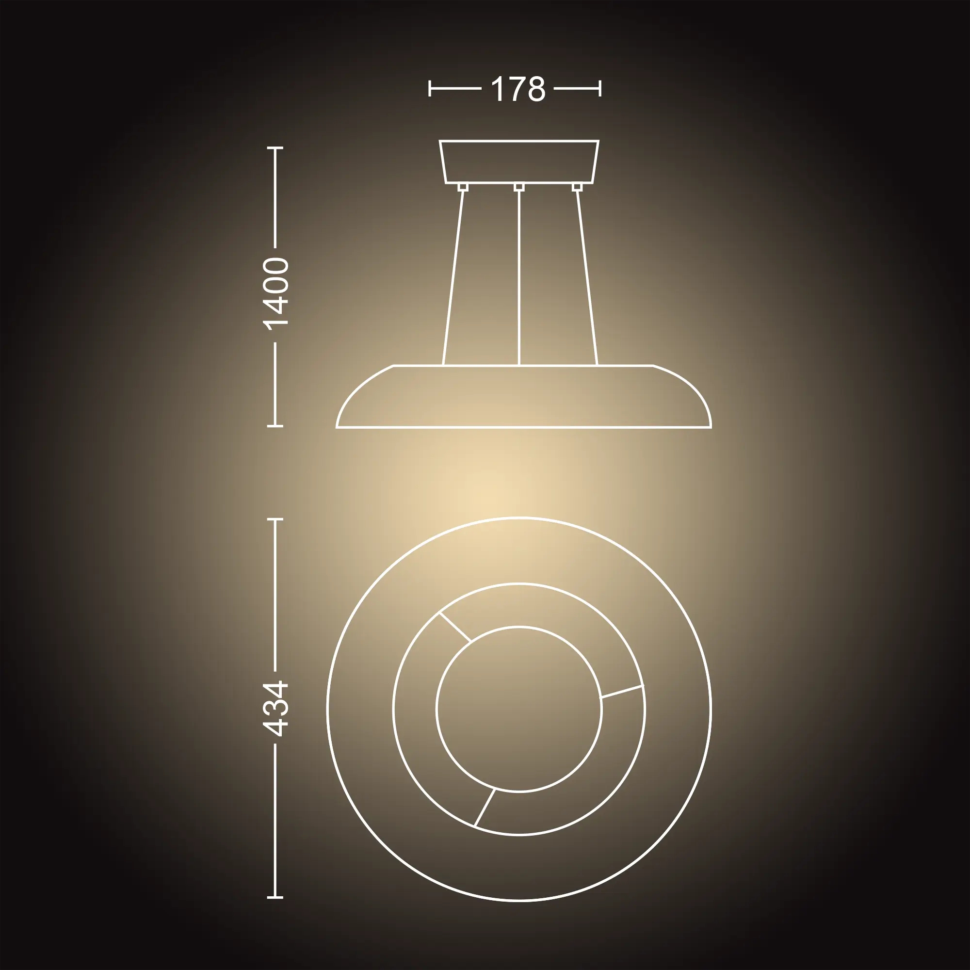 Lampadario Design Amaze + Dimmer Switch bianco, in metallo, D. 43.4 cm, L. 150 cm, PHILIPS HUE - 12