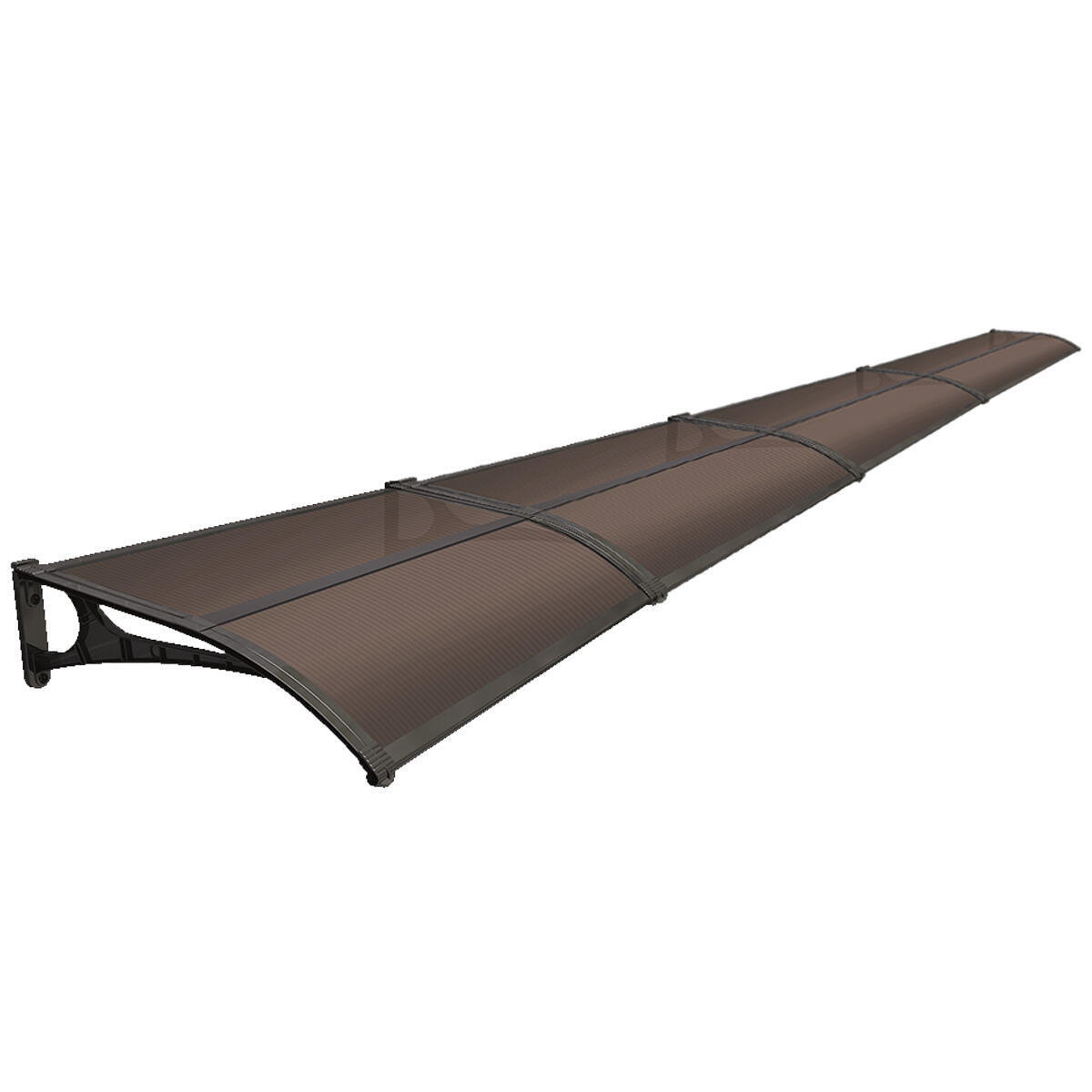 Pensilina in policarbonato alveolare marrone L 540 x P 100 cm