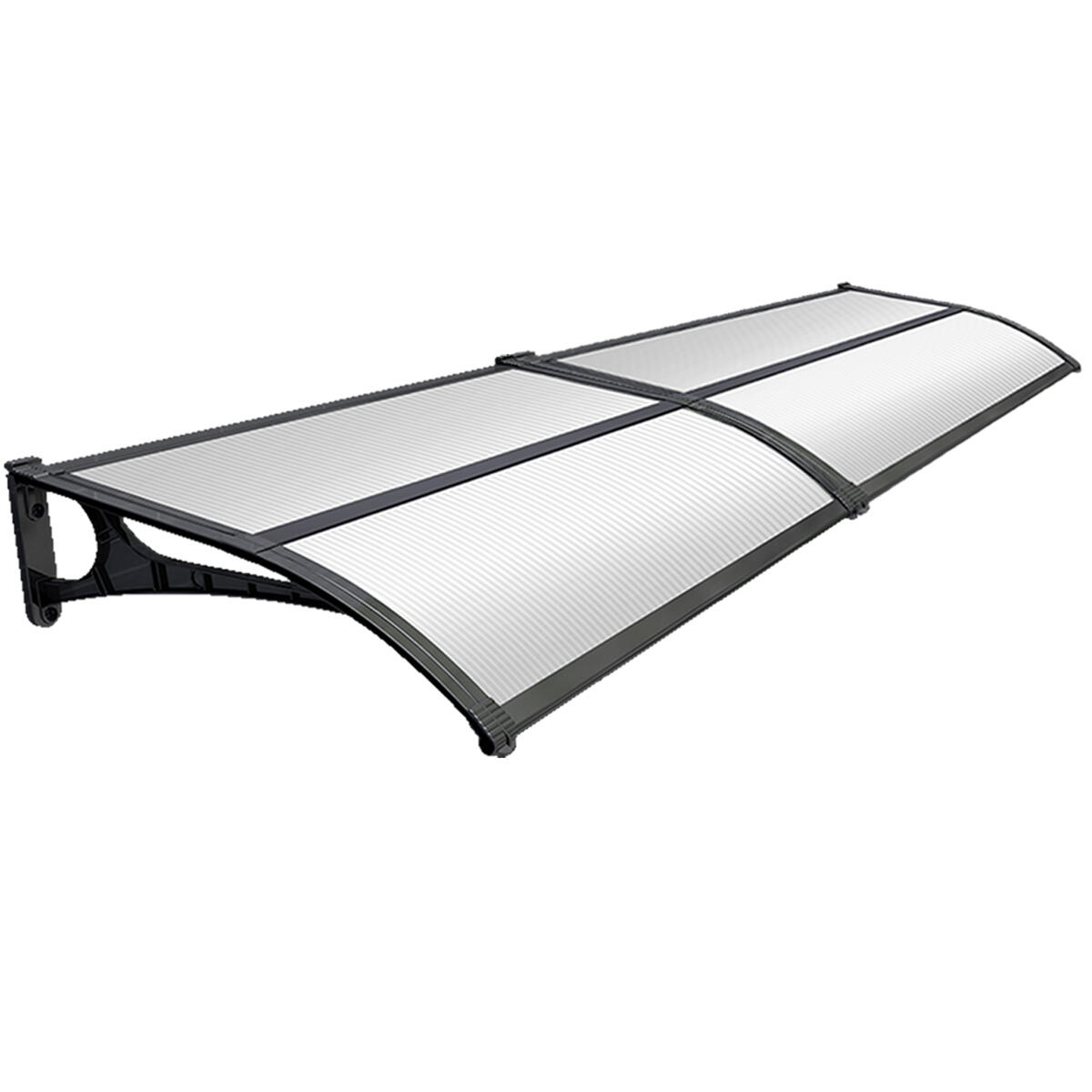 Pensilina in policarbonato alveolare trasparente L 270 x P 100 cm