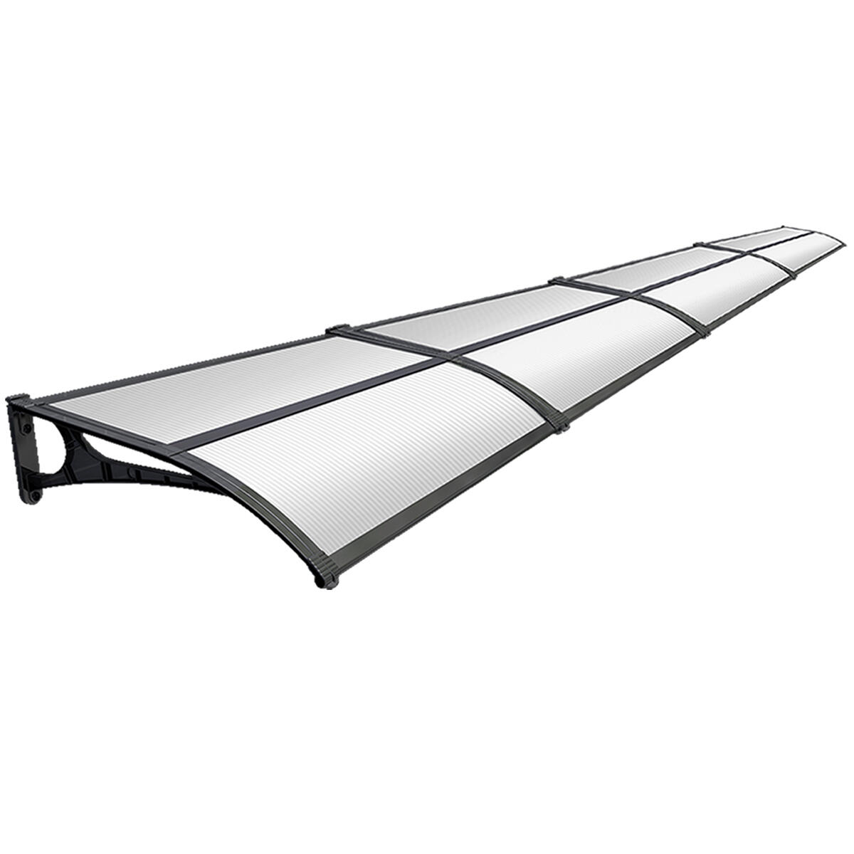 Pensilina in policarbonato alveolare trasparente L 540 x P 100 cm