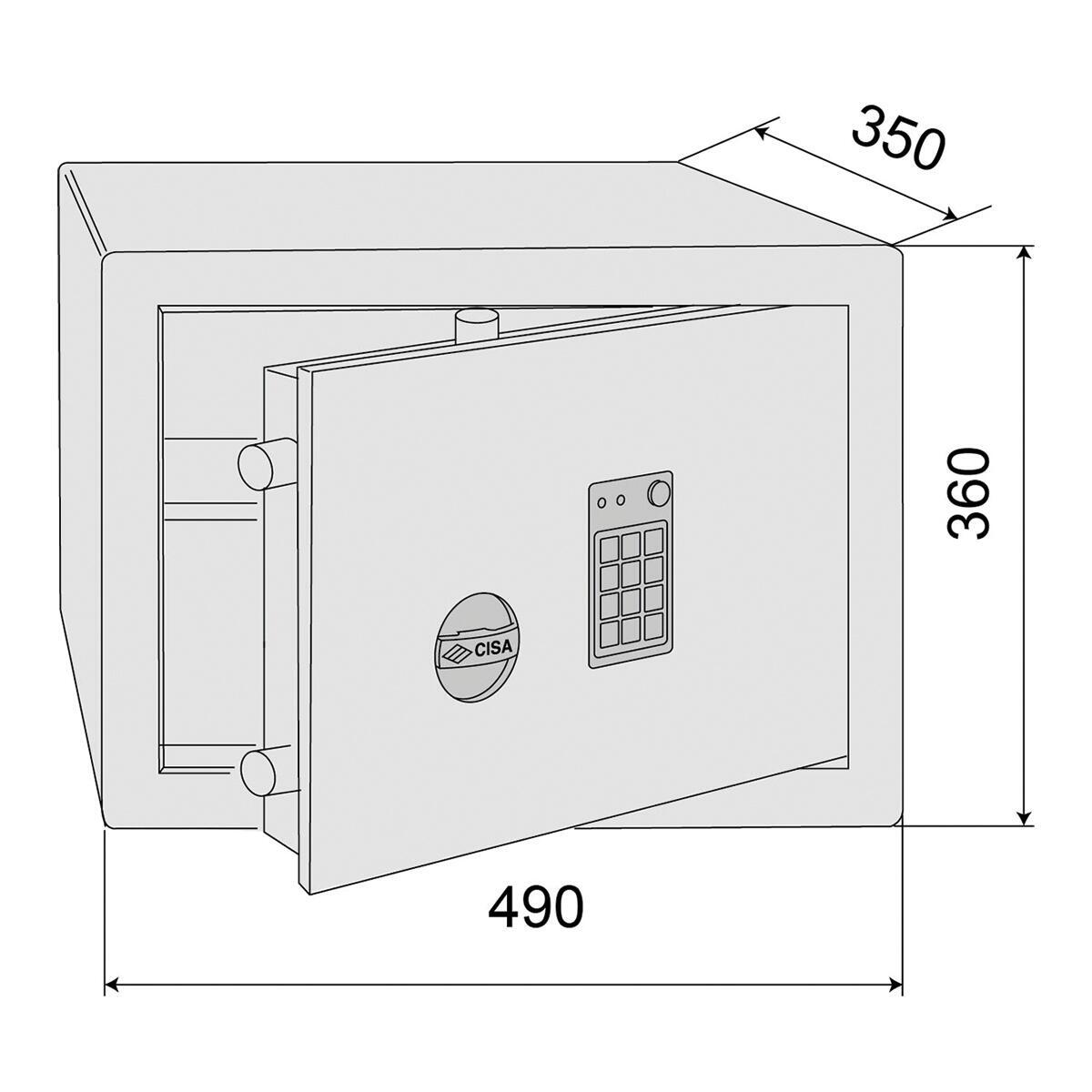 Cassaforte con codice elettronico CISA DGT Vision da fissare L 49 x P 35 x H 36 cm - 6