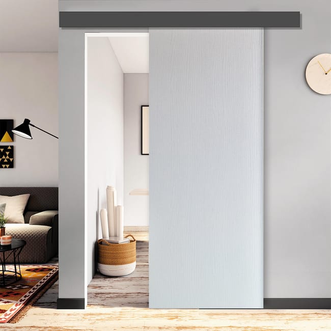 Porta Scorrevole Con Binario Esterno Renoir In Mdf Kit Atelier L 92 5 X H 211 5 Cm Leroy Merlin Porte Scorrevoli Binario Esterno Prezzi