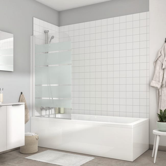 Parete Vasca Con 1 Anta In Vetro Di Sicurezza 4 Mm Serigrafato H 130 Cm Leroy Merlin Vasca Con Doccia Leroy Merlin