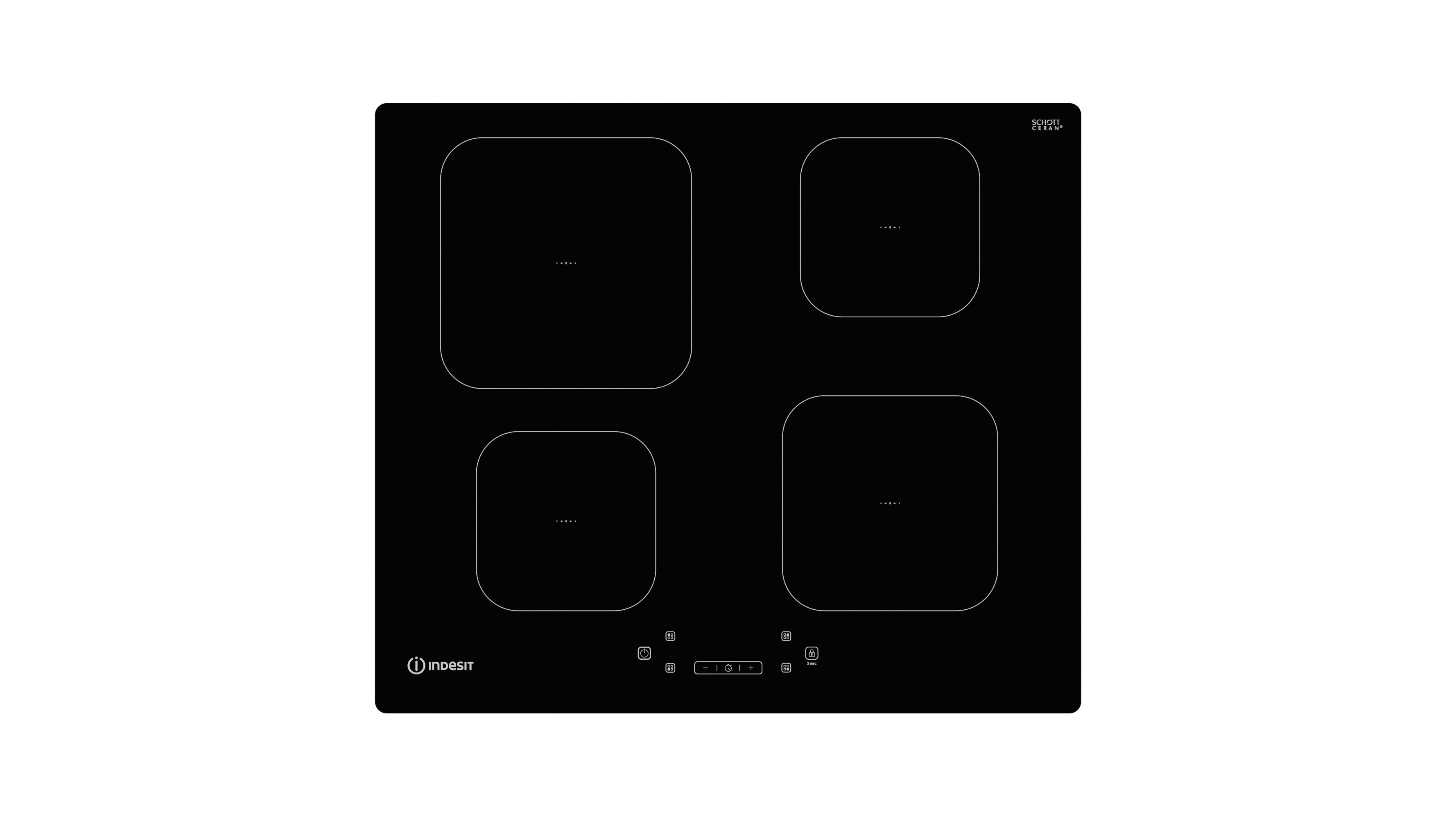 Piano cottura induzione 4 zone L 59 cm IS 83Q60 NE INDESIT nero | Leroy  Merlin