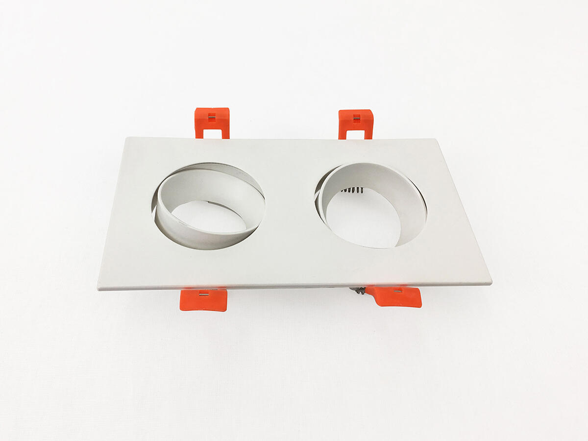 Set da 2 pezziGhiera per faretto da incasso orientabile rettangolo ghiera per faretto ad incasso bianco, 17xGU10 2xMAXLampadina non inclusaW IP20