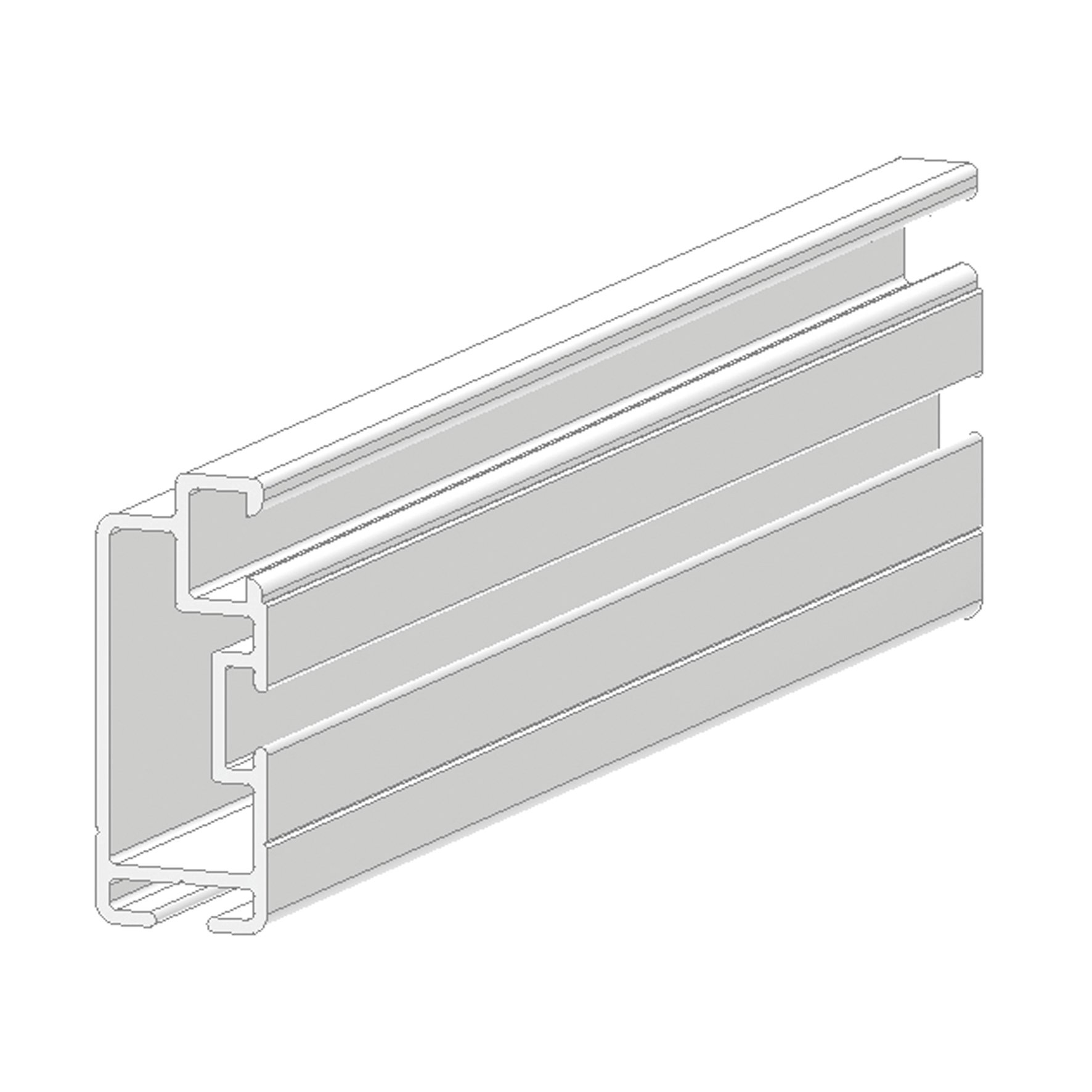 Profilo Sistema in alluminio 2.5 m x 2.5 cm bianco