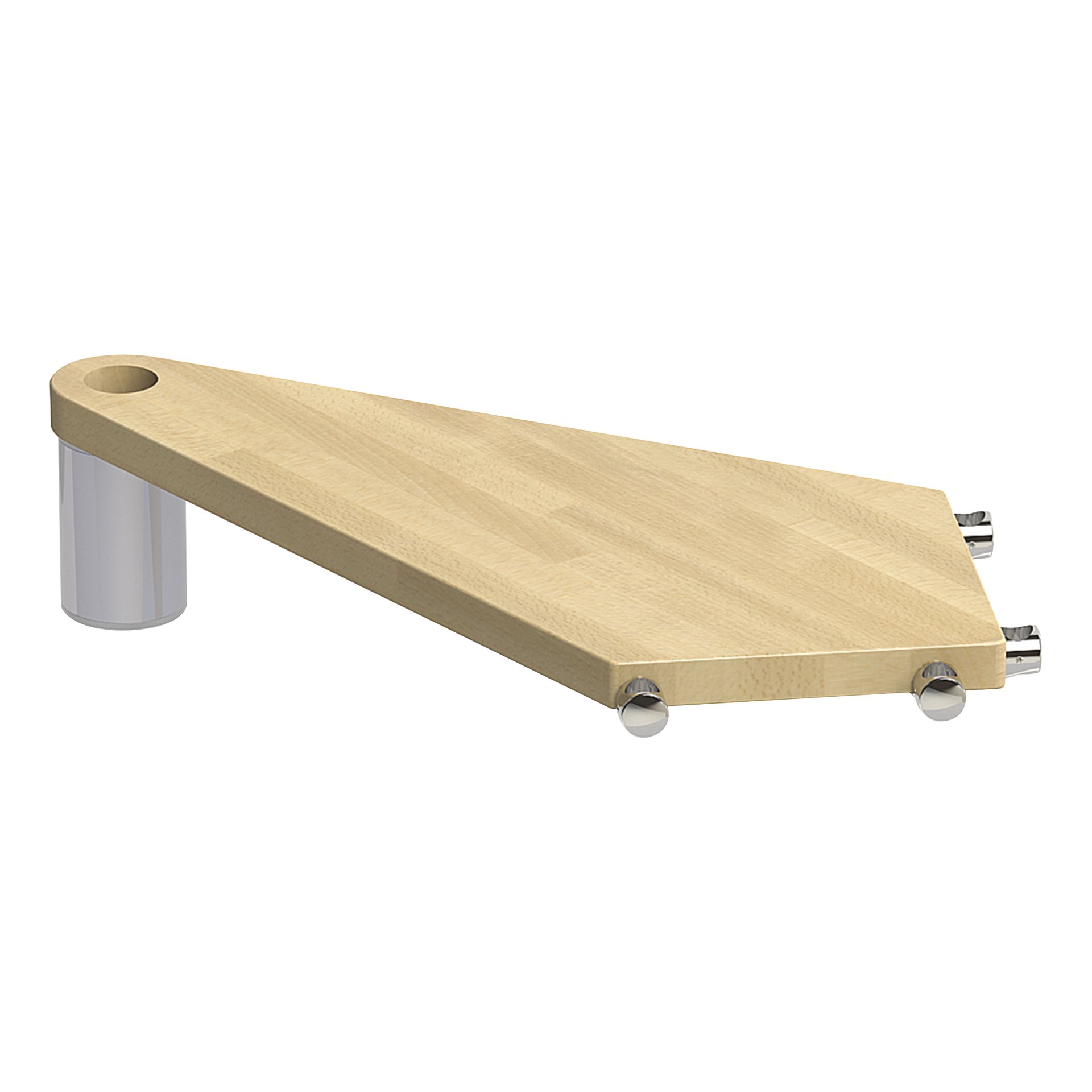 Gradino Cube Tube in legno faggio e metallo grigio cromo L 1380 mm