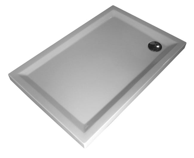 Piatto doccia acrilico rinforzato fibra di vetro Houston 80 x 100 cm bianco - 1