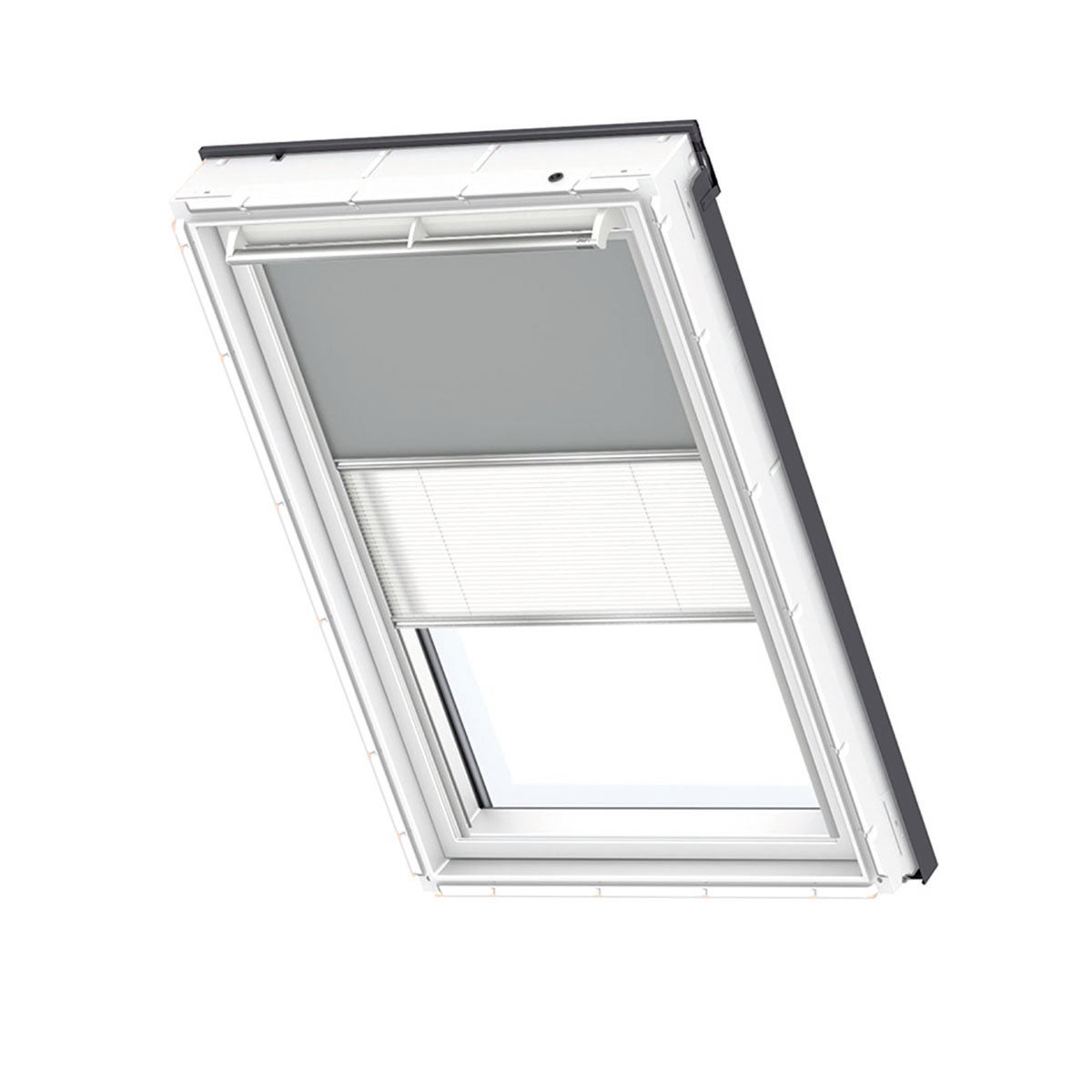Tenda combinata per finestra da tetto oscurante e filtrante VELUX DFD 102 0705S L 55 x H 78 cm grigio