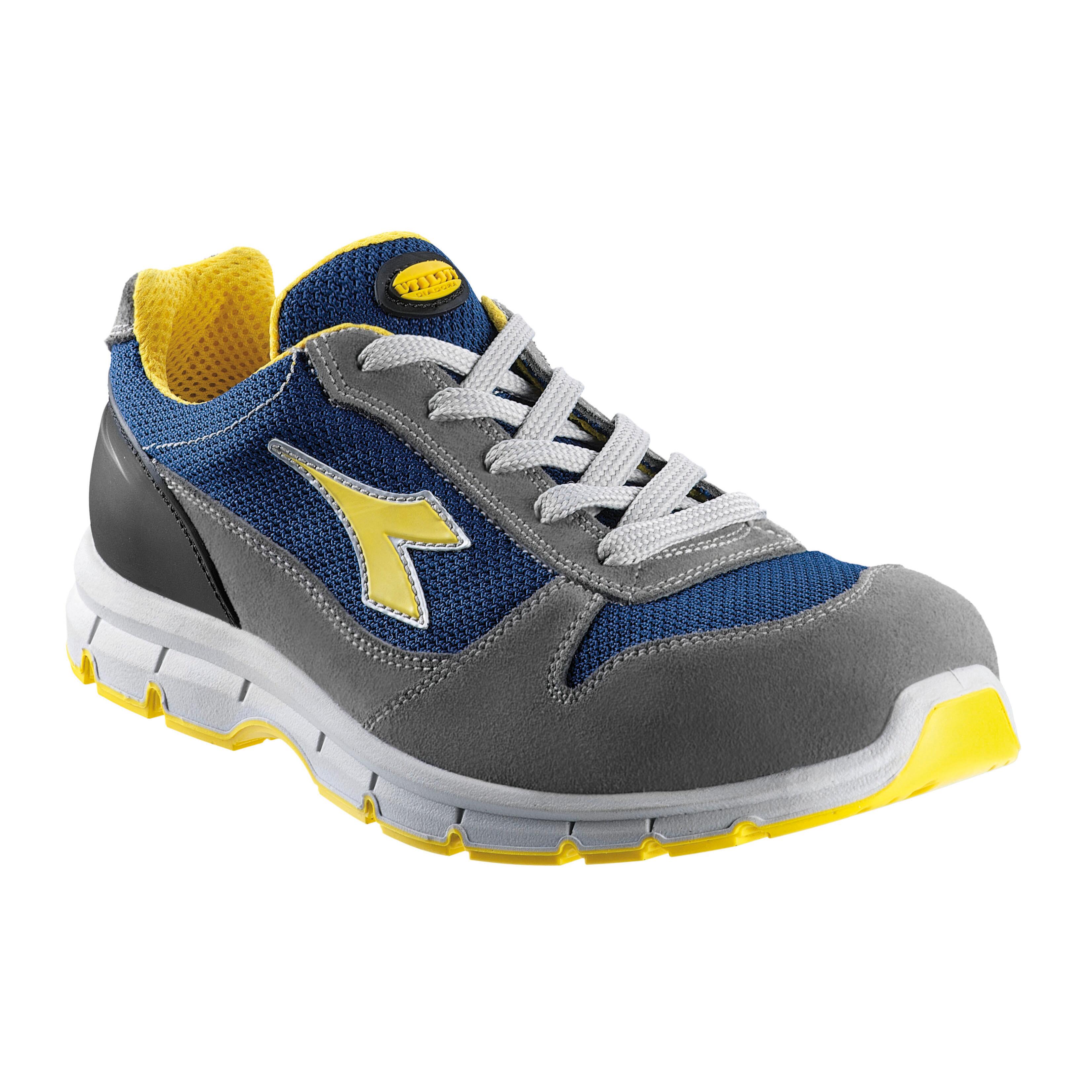 Scarpa antinfortunistica bassa DIADORA UTILITY Run Textile S1P, n° 48 blu e  giallo e grigio | Leroy Merlin