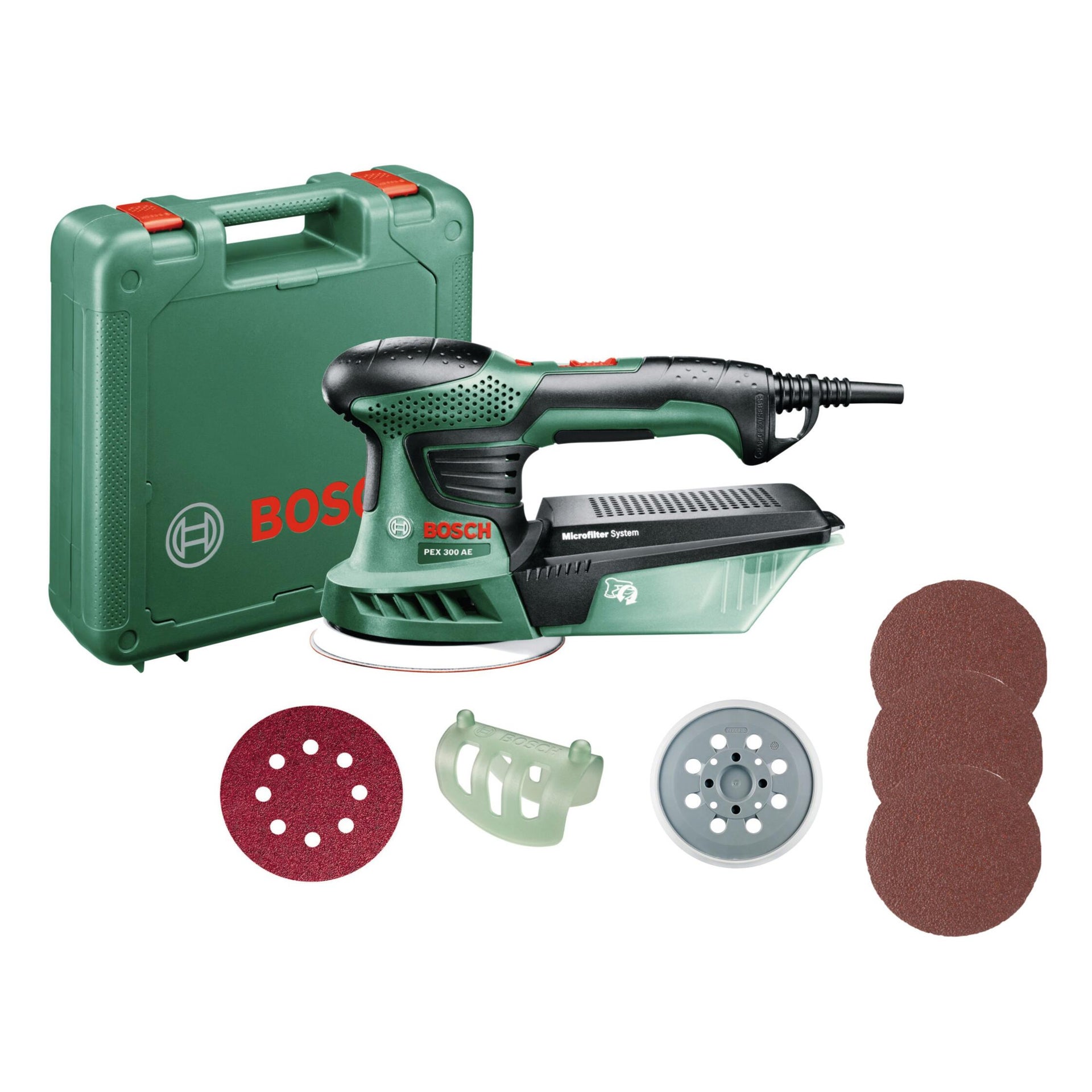 Levigatrice rotorbitale PEX 300 AE + platorello e fogli 270 W 24000 giri/min
