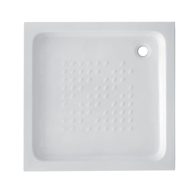 Piatto doccia ceramica Quadro 90 x 90 cm bianco - 1