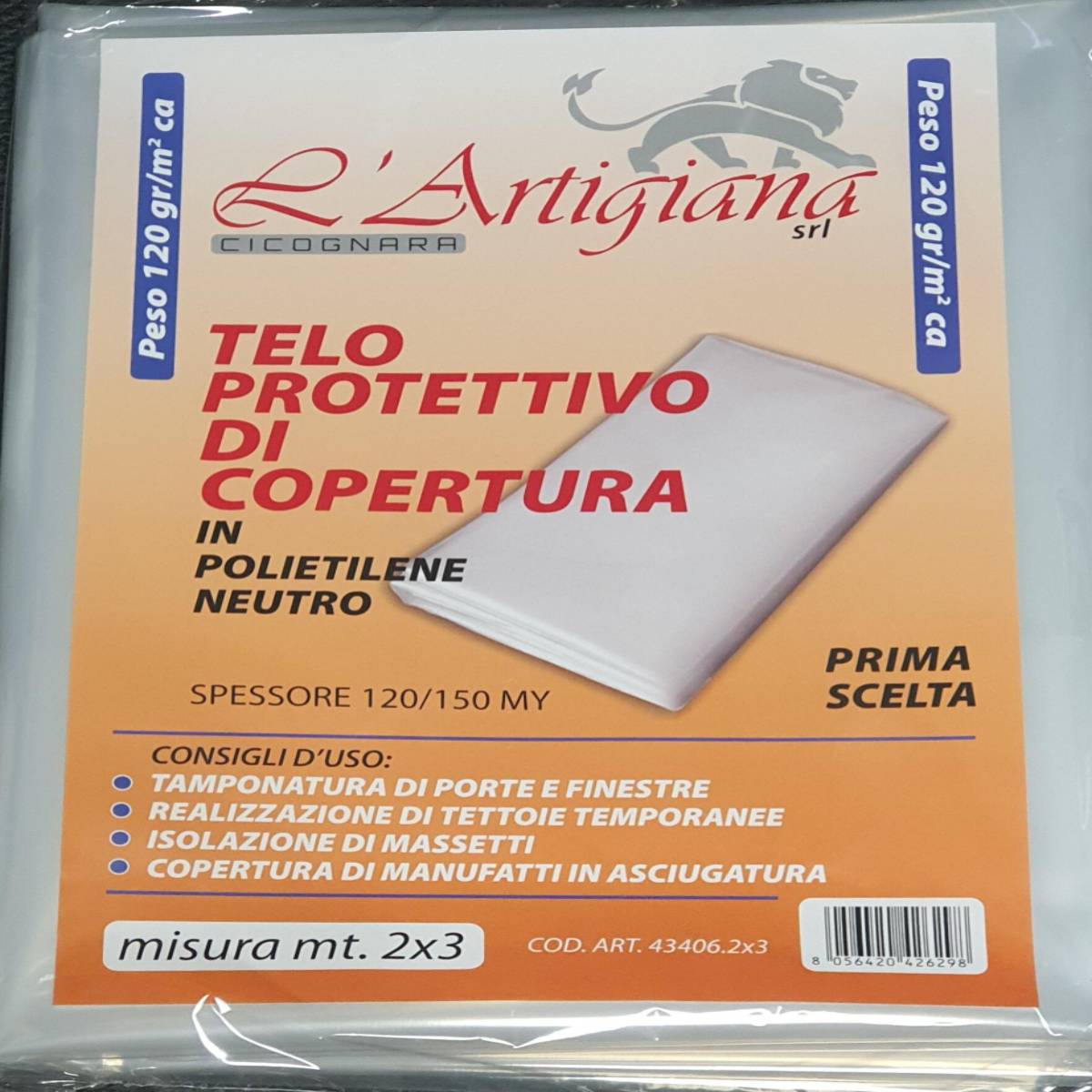 Telo in polietilene TELO POLIETILENE NEUTRO 2X3 L 3 m x H 2 cm 120 g/m²