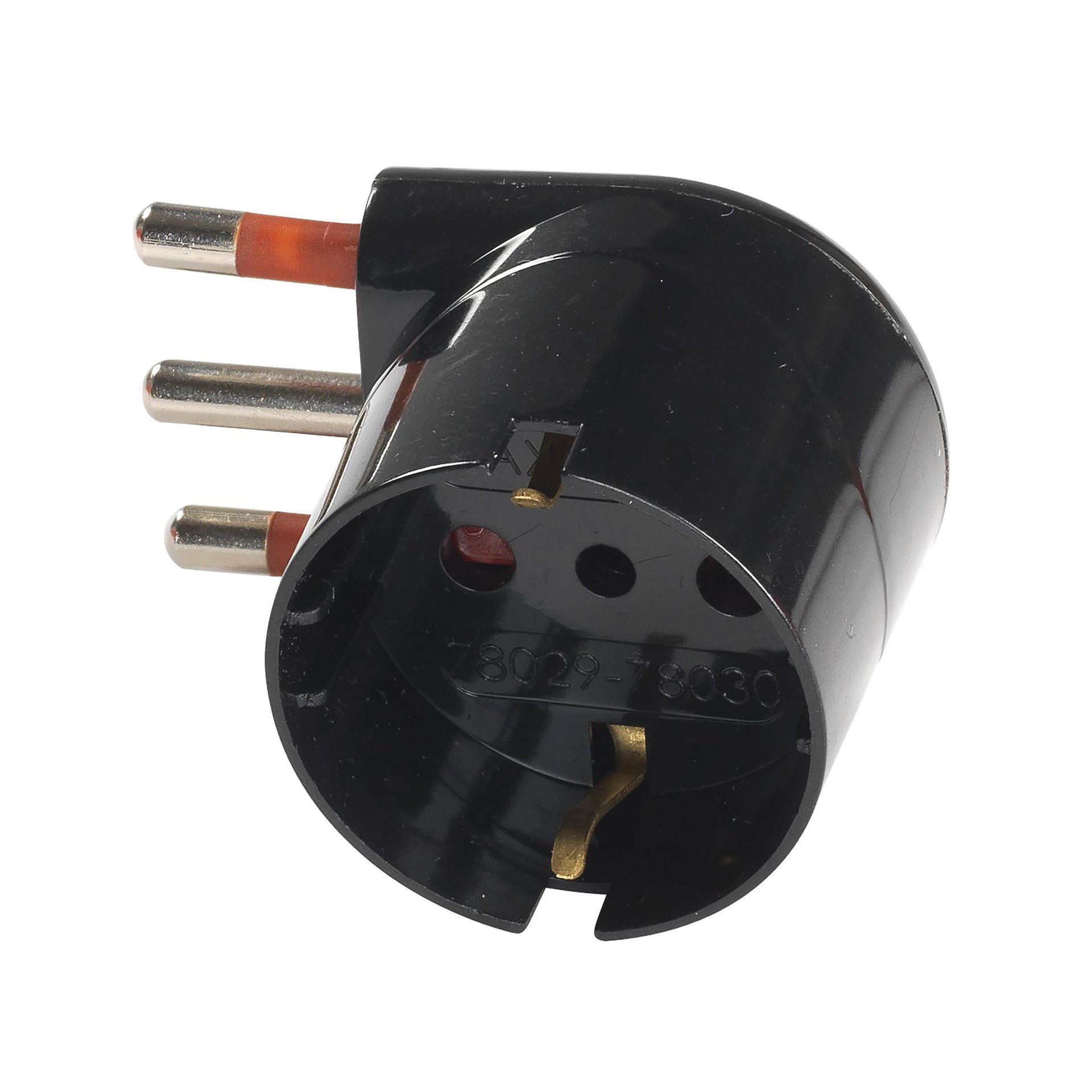 Adattatore ROSI Schuko 10 A nero